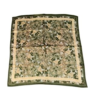 Floral Green and Beige Scarf